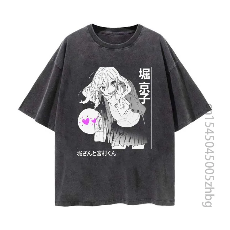 

Horimiya Kyouko Hori Anime Woman Shirt Streetwear Harajuku Vintage Distressed Tshirt Manga Graphic T Shirt Men Tops Tees