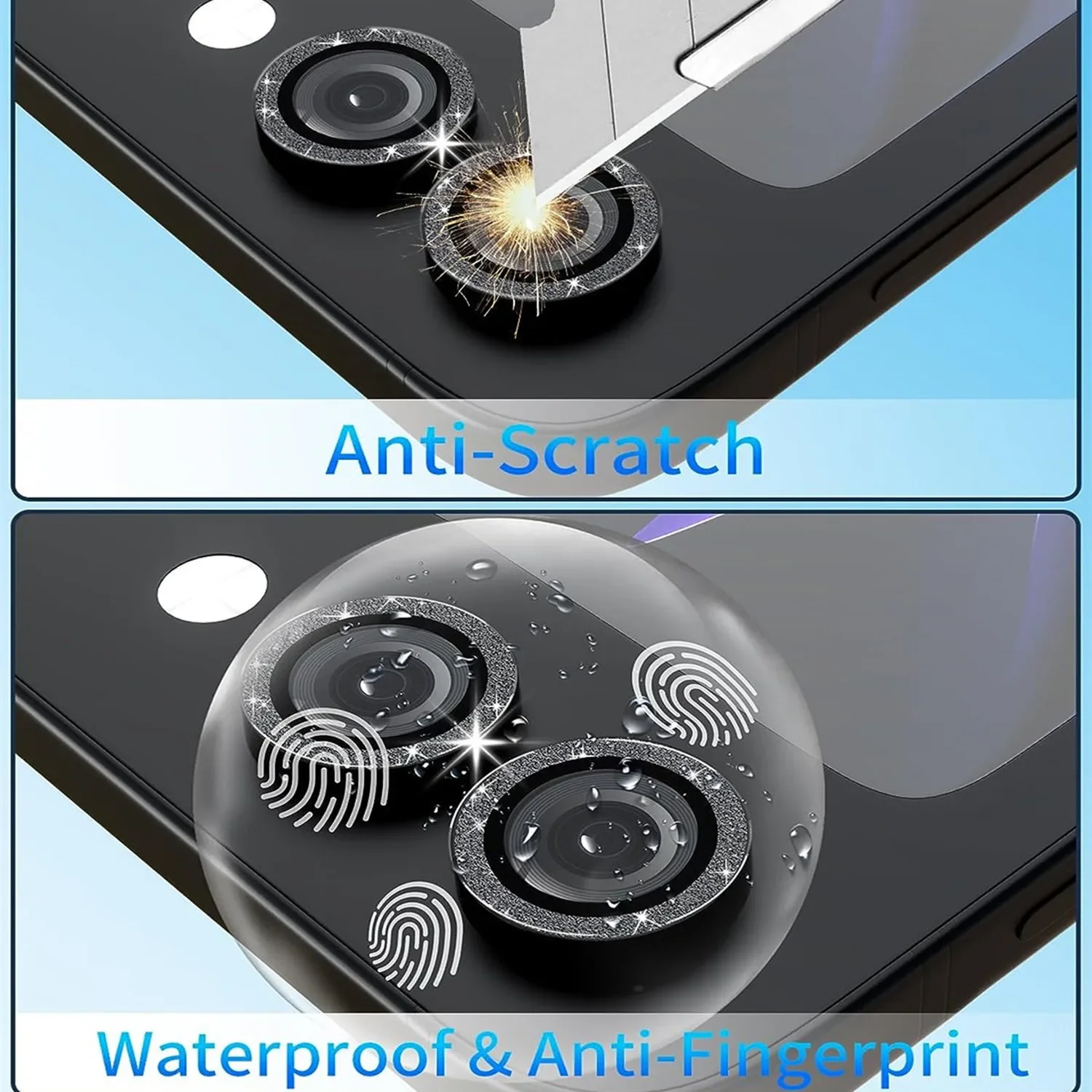 Glitter Diamond Alloy Camera Lens Protector with HD Glass