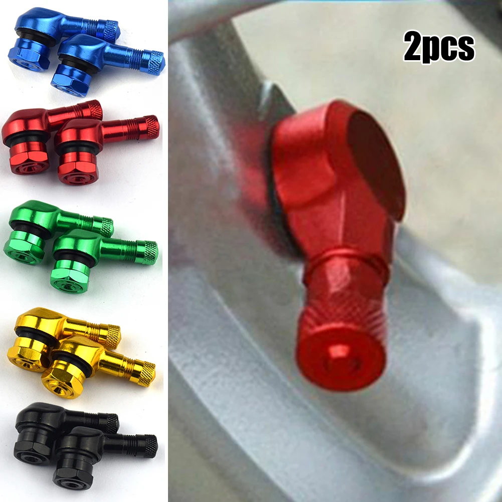 2pcs Motorcycle Rim 90 Degree Angle Aluminum Alloy Valve Stems