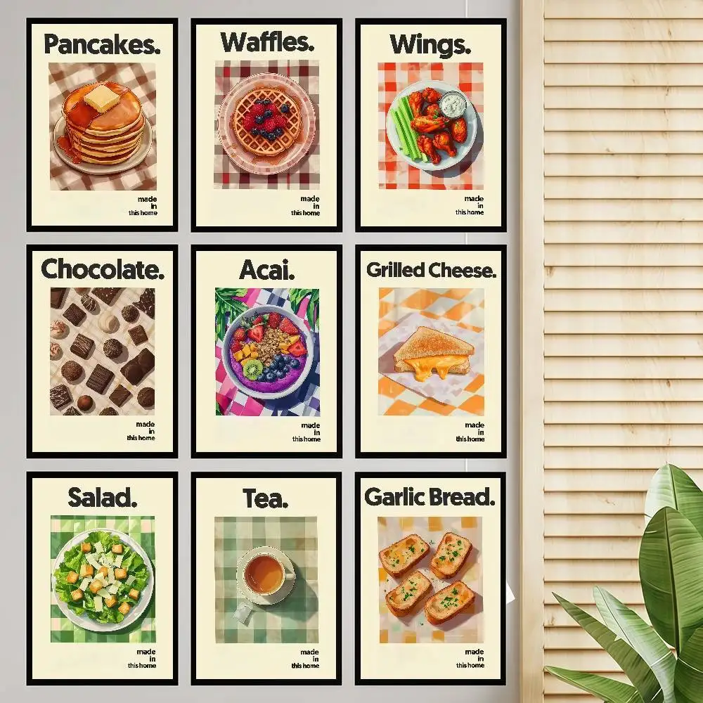 Vintage Homemade Food Salad Chicken Cheese Self-adhesive Art Poster HD ...