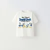 1-6Age Boys Cartoon Short-sleeved Tops Summer New Style Costume Girls Children Cotton Trendy Costume Donald Duck Print Tshirt 1