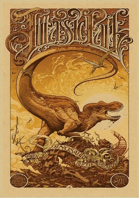 Dinosaur Canvas Painting Jurassic Park Movie Posters Vintage Posters And Prints Wall Art Pictures For Living Room Home Decor Peckshirt