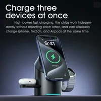 New Truly Qi2 3In1 15W Magnetic Touch Button Wireless Charger for Iphone Android IOS Phones Smart Watches Fast Charging Station - Image 4