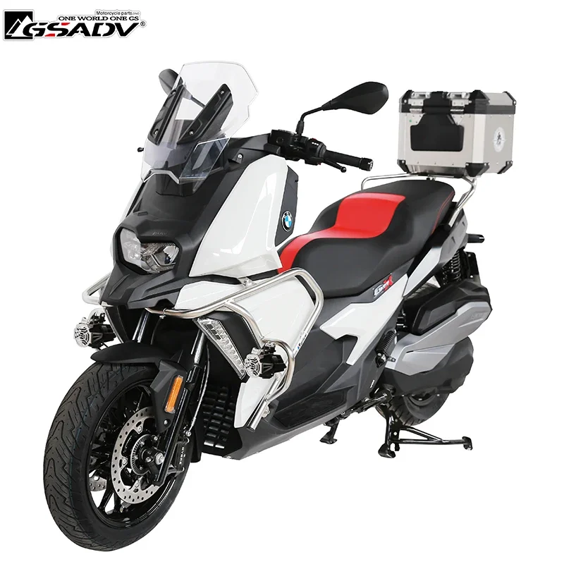 여행용 대용량 오토바이 트렁크 박스, 범용 오토바이 테일박스, 스틸 브래킷 포함 탑 케이스, BMW C400X 용, 40L, 43L