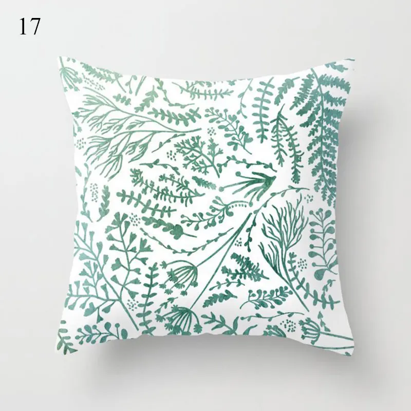 Simple Mint Green Pillow Cover Geometric Print Cushion Covers Sofa Car Cushion Cover 45x45cm Decorative Throw Pillowscase 