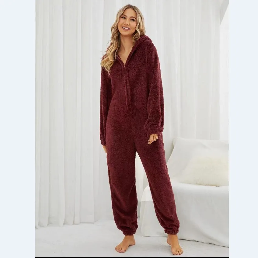 thumbnail image 1 of Onesies-ropa de dormir de forro polar para mujer, conjuntos de pijamas de talla grande para adultos, pijamas cálidos para mujeres, S-5XL de invierno, 2022, 1 of 6