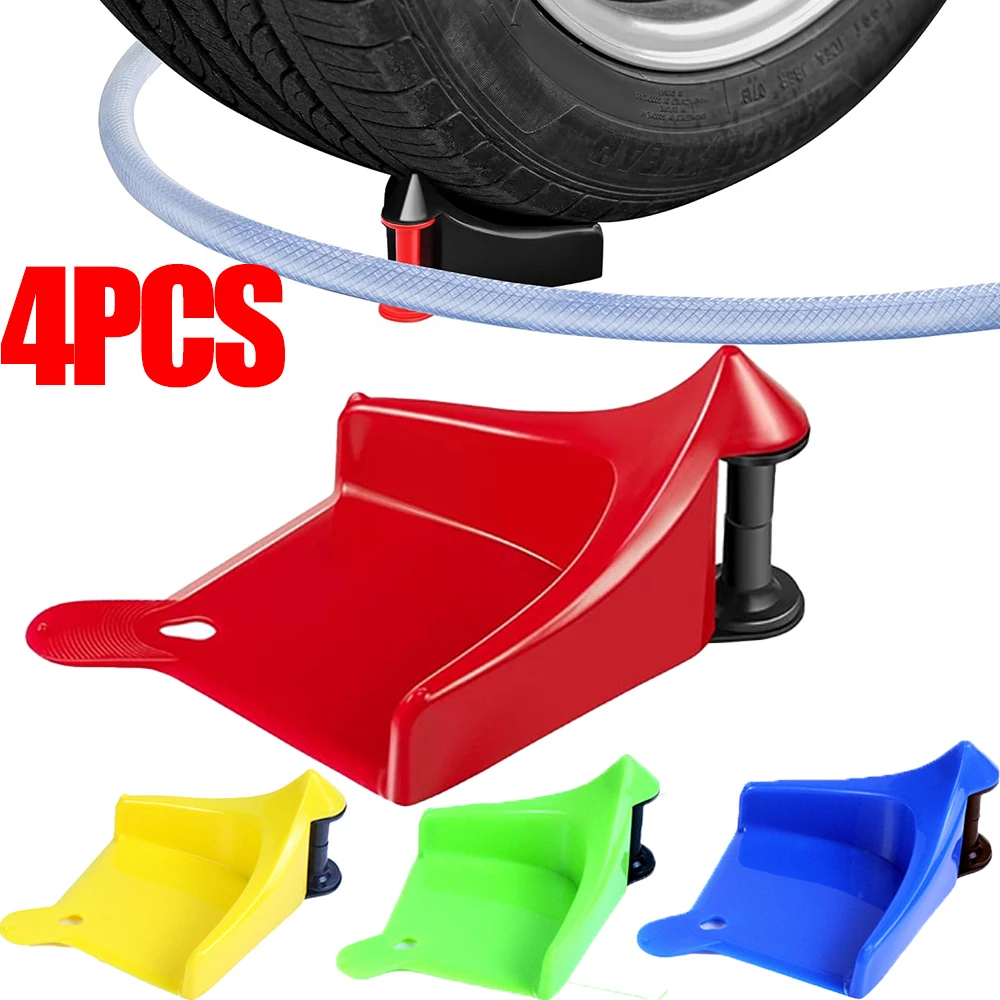 4Pcs Portable Car Tire Wedge For Car Washing Detailing Tire Hose Guide Preventing Pressure Washer Hose Stuck Under Tires 2
