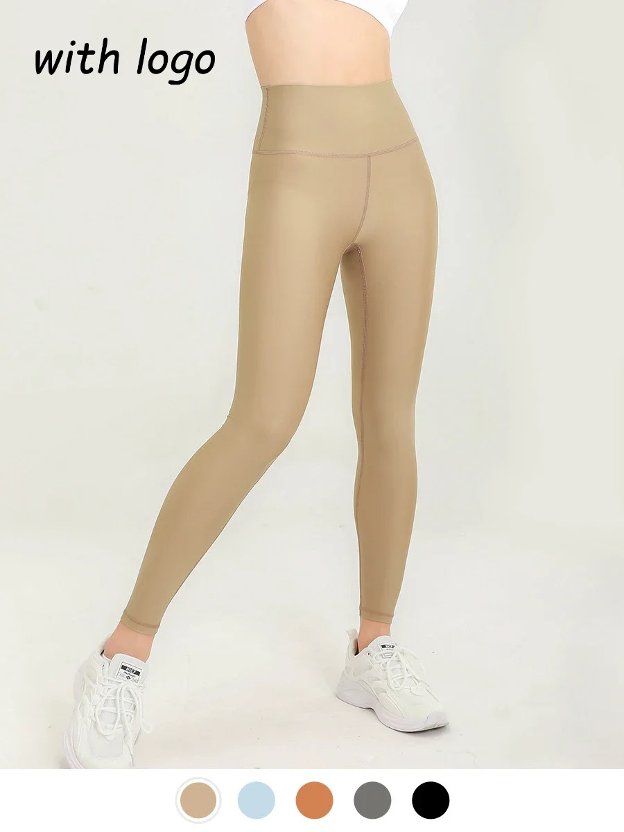 AL Yoga Pants Light Sense Yoga Pants Airlift Glossy Transparent High Waist Peach Buttock Nude Sense Running Sports Fitness Pants