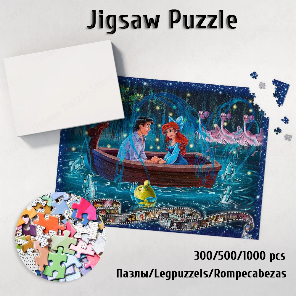 Disney The Little Mermaid 1000 Piece Large Adult Jigsaw Ariel Unique Design Paper Jigsaw Puzzles Fun Family Game for Kids Adults