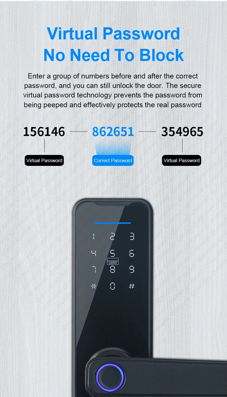K7 fechadura eletronico digital Biometric Black Smart Lock Tuya App Remote Unloc