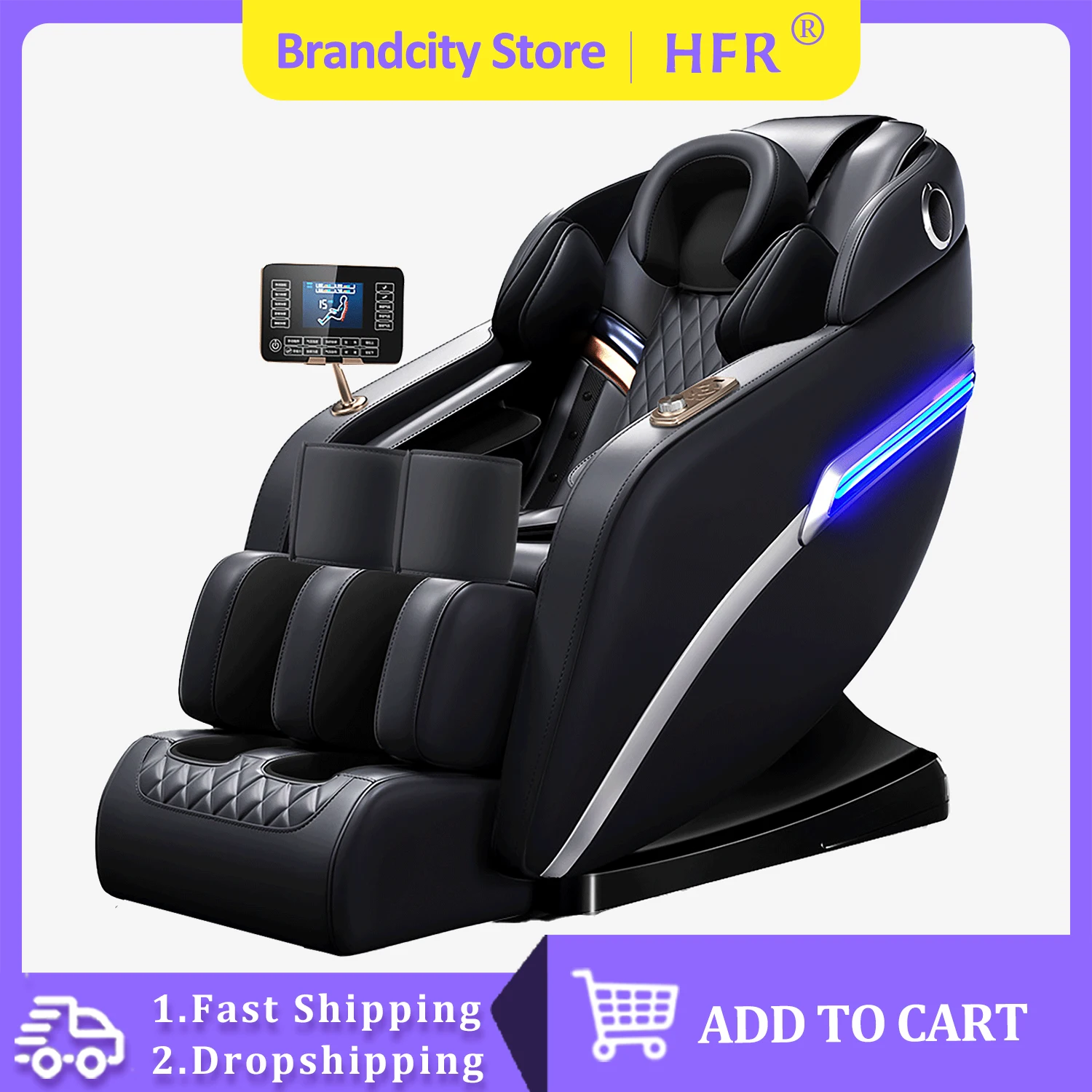 Luxury Zero-Gravity Intelligent Full-body Electric Massage Chair Heating Blue-Tooth Full Body  Kneading Shiatsu  Airbags  Sofa