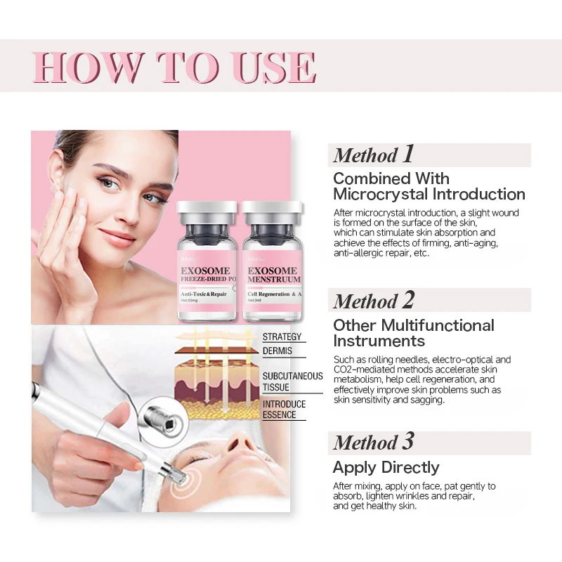 Facial serum GZ Pink exosomes stem cell booster anti-aging kit, facial serum, facial essence, facial peel kit