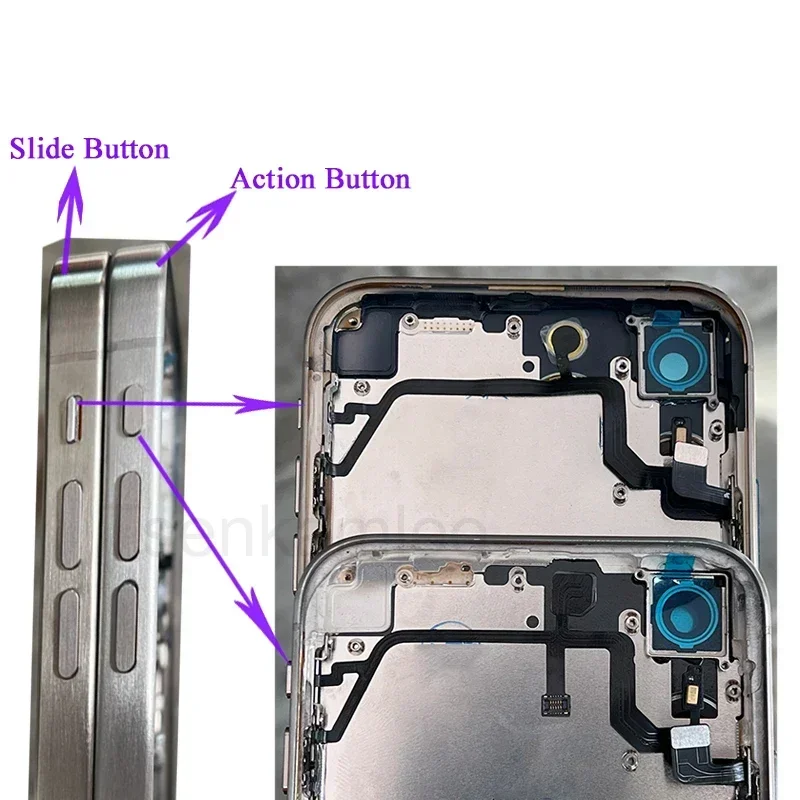Preinstalled Slide Button DIY Housing For iPhone XR to 15Pro,like 16 Pro Titanium Style 6.1" Chassis Replacement Kits With Gift 5