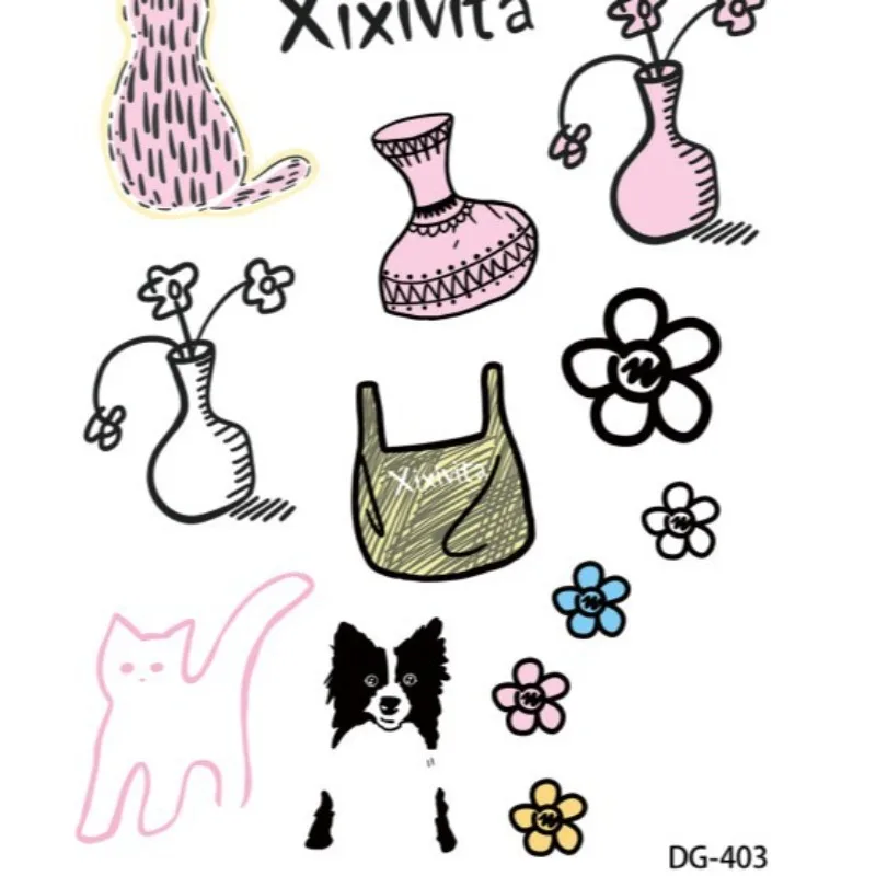 Korean Simple Ins Style Epoxy Transparent Jelly Cute Cartoon Small Animal Boys Girls Kids Pet Bag Flower Sticker