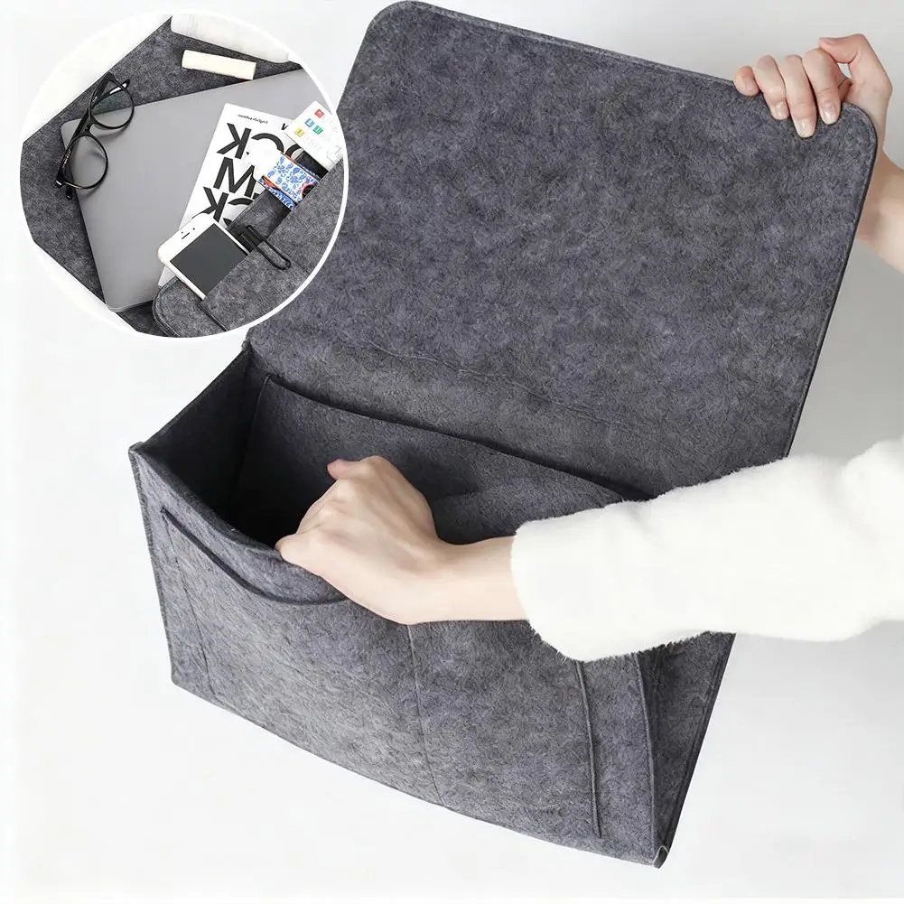Aufbewahrungstasche aus Filz für Schlafsaal, Bett, Sofa, Schlafzimmer, Teppich, zur Aufbewahrung von CDs, Zeitschriften, Schreibwaren, Notizblöcken, Mobiltelefonen und Kleinigkeiten – Detail 21