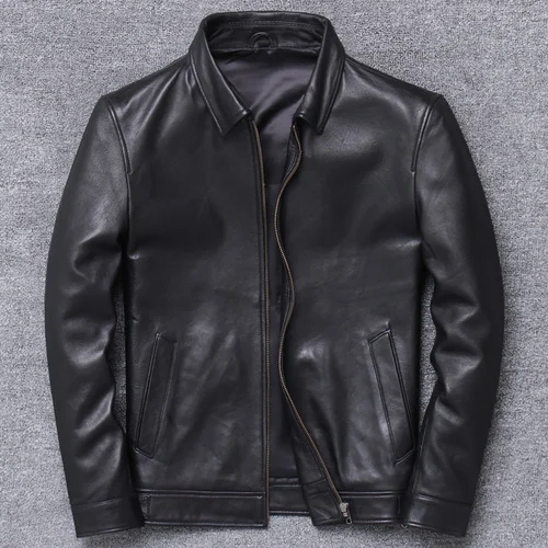 

100% Men's Jacket Genuine Leather Sheepskin Jackets Man Spring Autumn Casual Short Men's Coat Men Clothing Jaqueta Masculina Xhl