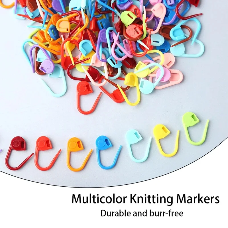 Knitting Tools KRABALL 50-500pcs Plastic Crochet Yarn Weave Markers Resin Small Clip Locking Stitch Knitting Tools Needle Clip Mark Sewing Tool