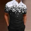 Gradient Polo Shirts Men Casual Lapel Short Sleeve T-Shirt 3d Print Golf Sports Shirt Summer Breath Quick Dry Men's Polo Shirts 1