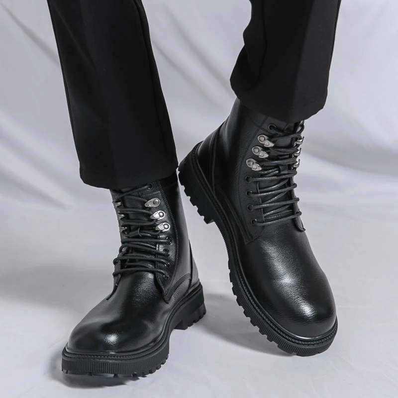 Leather Boots For Man Genuine Leather Big Size Boots High Quality Designer Formal Casual Fashion Business