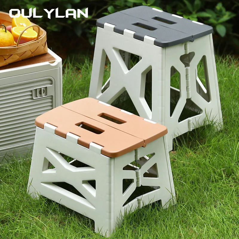 Portable Plastic Folding Stool Outdoor Camping Stool Chair Seat Home Bathroom Kitchen Garden Camping Kids Adults Chair