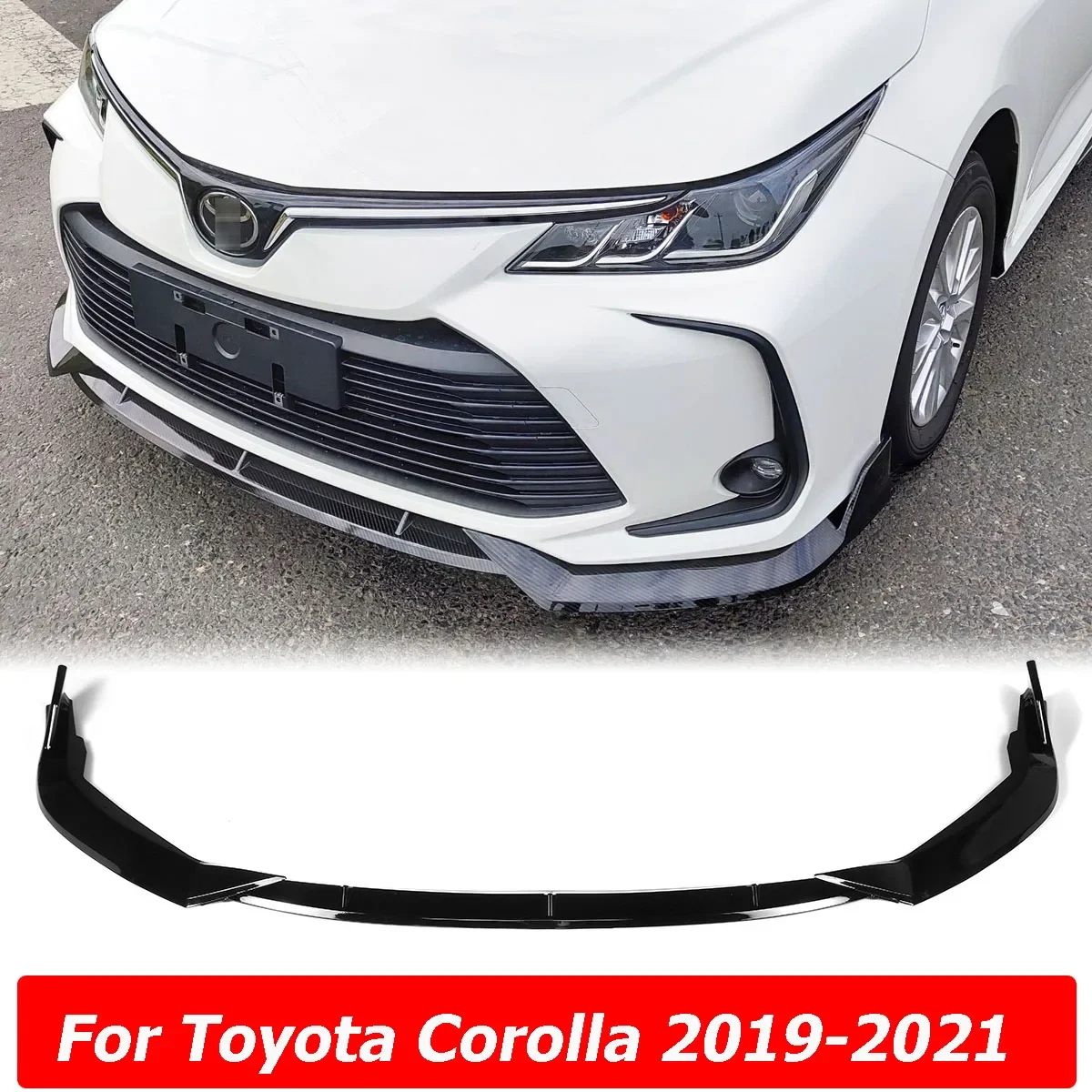 

Front Bumper Lip Spoiler Side Splitter Protection Cover Trim Deflector Body Kit For Toyota Corolla 2019-2020 Car Accessories