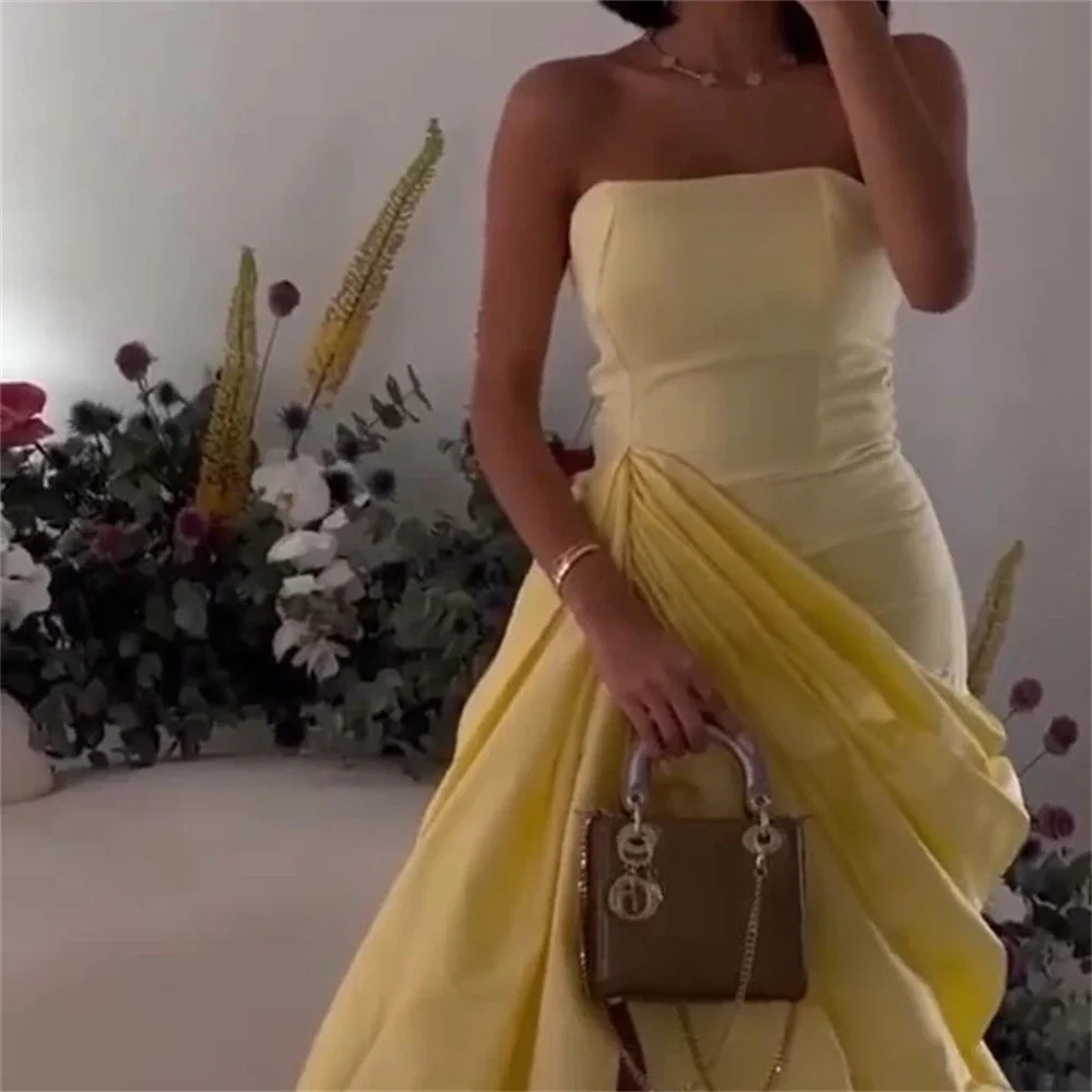 Customized Simple Fashion High Quality Jersey Ruched Asymmetrical Sheer Straps Long Dresses Cocktail Dresse Exquisite Classic Se