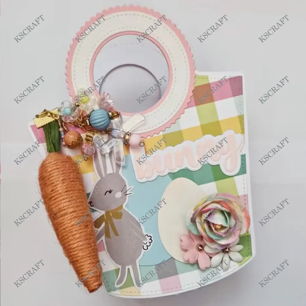 KSCRAFT 3D 용수철 가방 커팅 다이 스텐실, DIY 스크랩북 장식 엠보싱, DIY 종이 카드