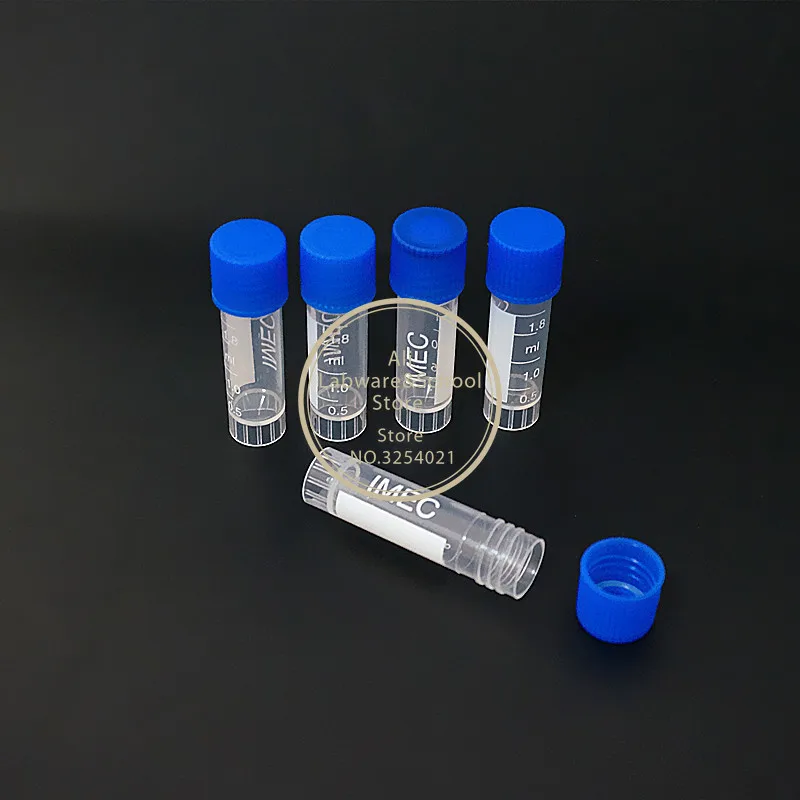 24/50Pcs 1.8ml(2ml) Cryovial Plastic Test Tubes Cryo Vial Freezing Tube Cold Storage Tube With Gasket plastic test tubes centrifuge tube