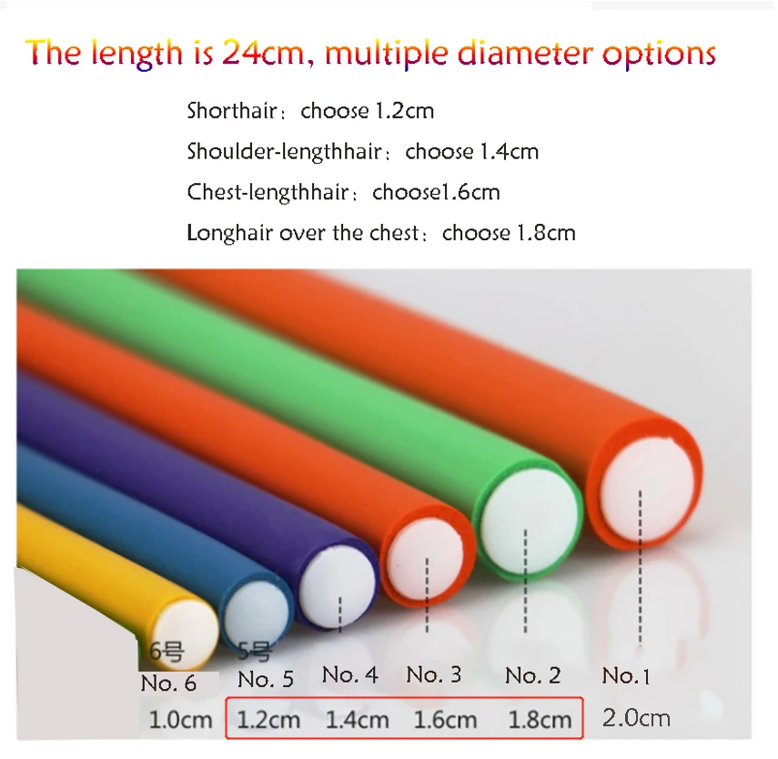Curly Hair Products Rubber Reusable Roller Hair Curler No Heat Short Long Styling Tool Heatless Curlers 5/10 Pcs/Set