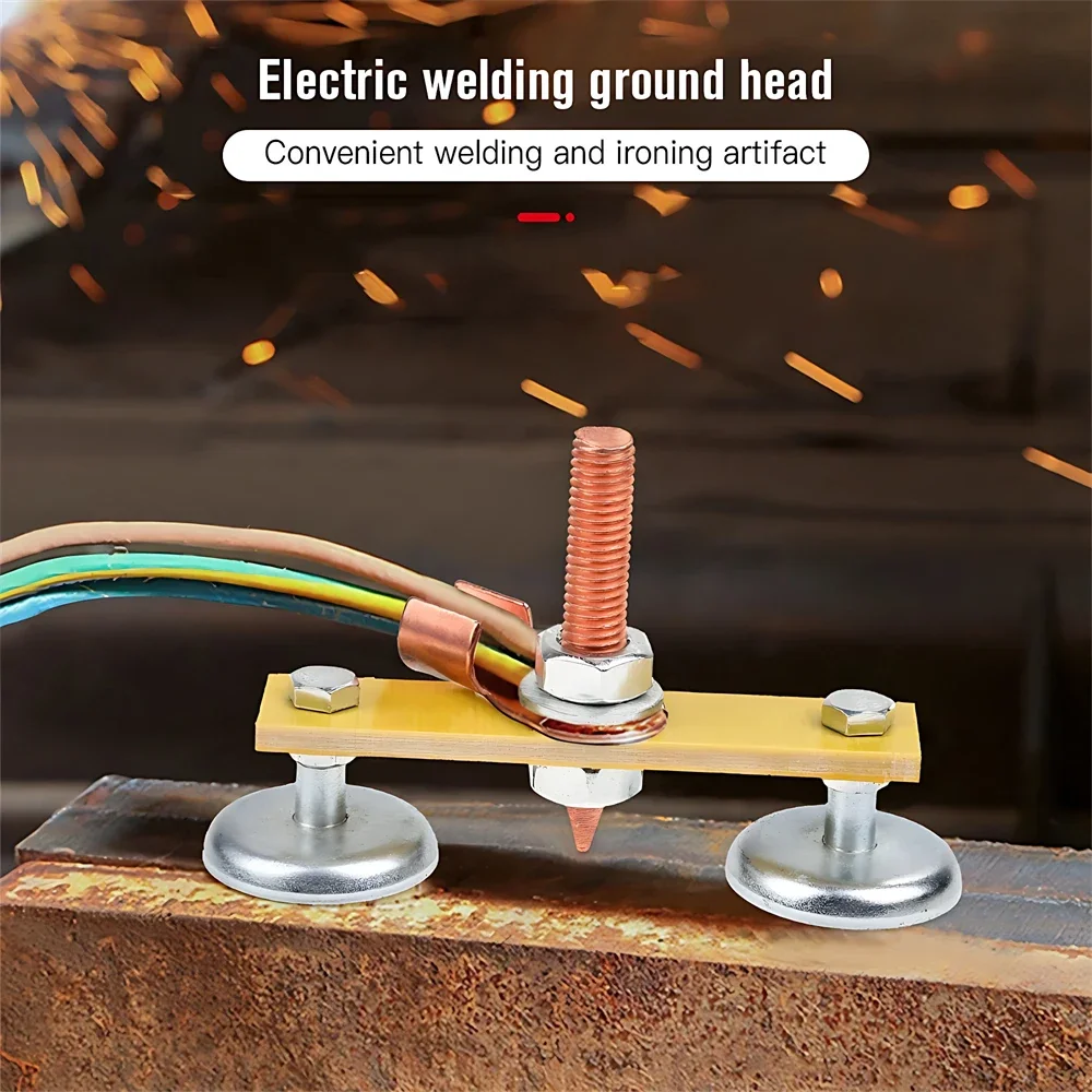 Welding Magnet Head Magnetic Welding Fix Ground Clamp Single/Double Strong Magnetic Support for Electric Weldings Ground