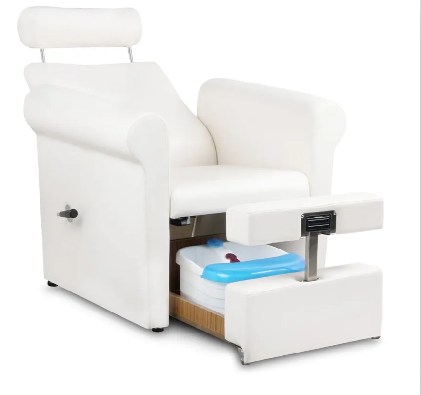 

Nail salon manufactures white modern no plumbing foot spa massage used nail manicure chair luxury pedicure spa chair for sale