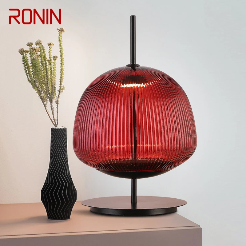 

RONIN Contemporary GlassTable Lamp Nordic Fashionable Living Room Bedroom Personality Creative LED Decoration Desk Light