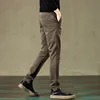 2024 Spring New Men's Casual Pants Brand Clothing Business Elastic Waist Thick Classic Slim Trousers Male Black Grey Brow 6