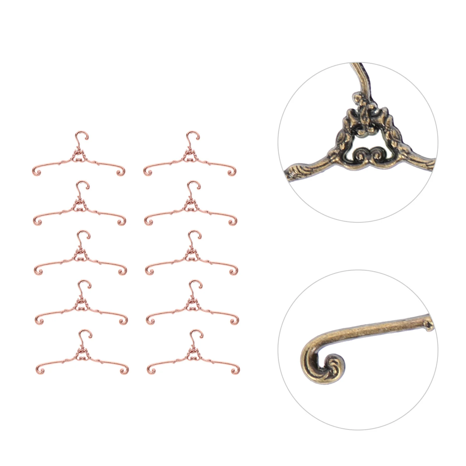 

10Pcs Dolly House Hanger Alloy Dress Holder Small Coat Holding Rack