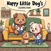 Happy little Dog's Coloring Book 24 Unique Pages For Adults & Teens Relaxation Educational Doodles Book For Relaxation Gift 1