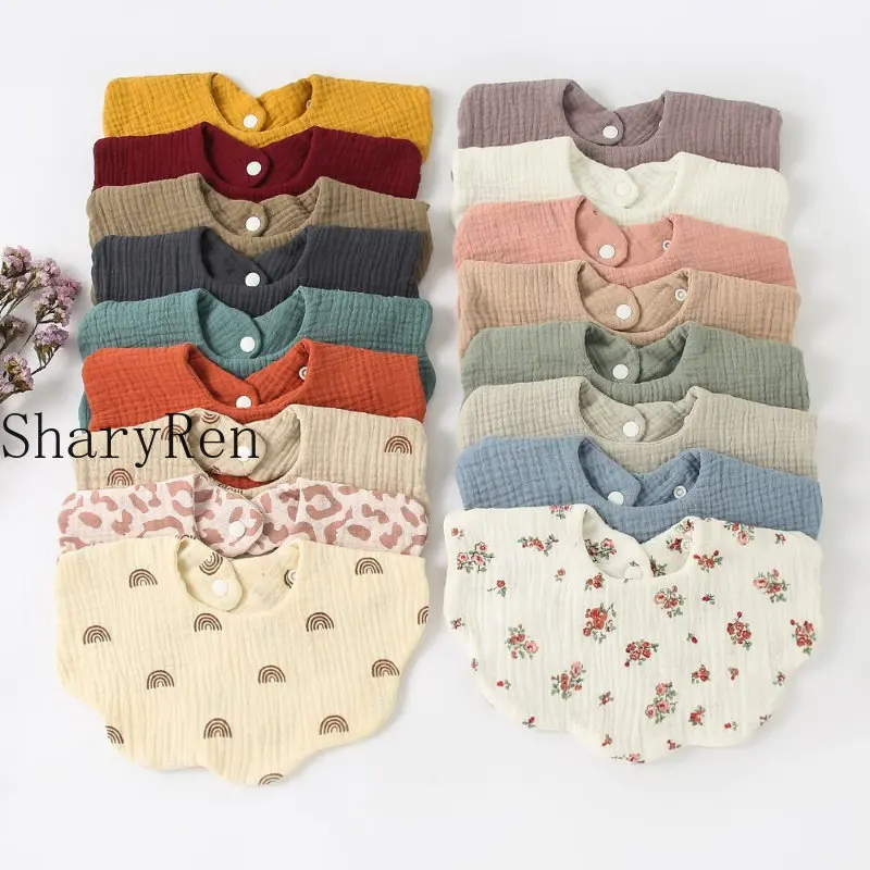 Solid Color Kids Girl Boy Feeding Saliva Towel Cotton Gause Baby Bibs 360 Flower Newborn Bib Infant Burp Cloths Bandana Scarf solid color kids girl boy feeding saliva towel cotton gause baby bibs 360 flower newborn bib infant burp cloths bandana scarf