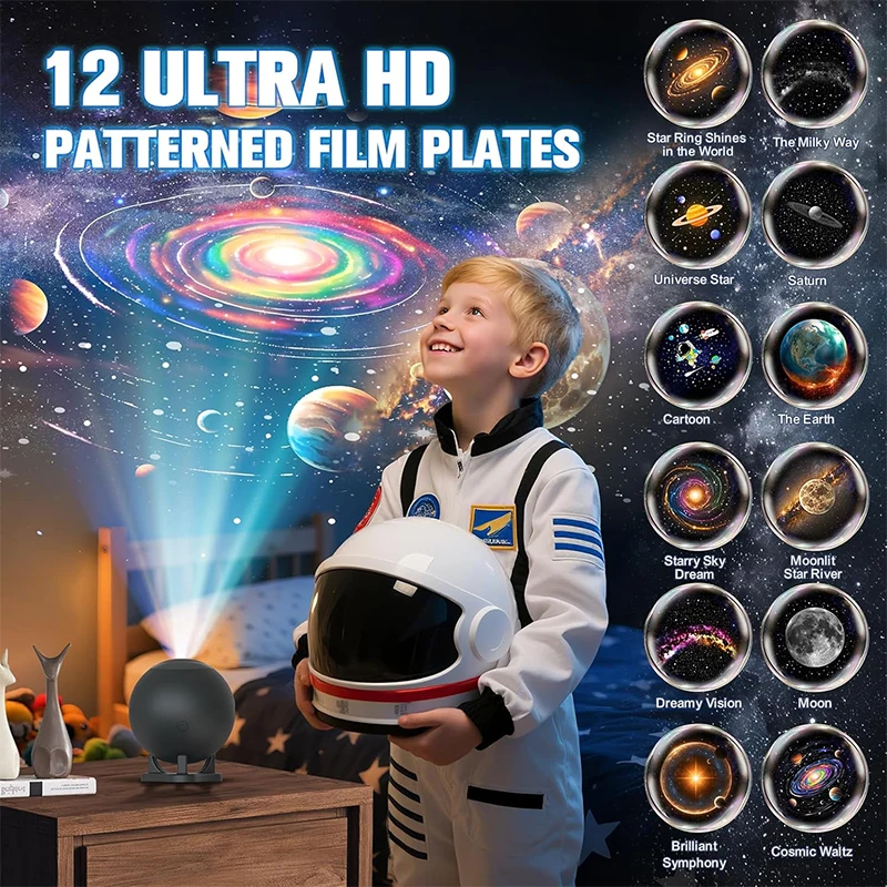 Planetarium Projector for Bedroom, 12 Image Discs, Galaxy Projectors Star Night Light, Ceiling Mood Lighting, Space Lamp - 2