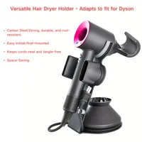 Hair Dryer Holder for Dyson Supersonic Wall-Mounted Stand with Cable Organizer Bathroom Storage Rack for Dryer Diffuser Nozzle 1