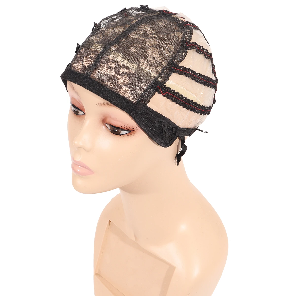 5Pcs/lot Wig Caps for Making Wigs Black Plastic Wig Cap with Adjustable Strap for Women Hairnets Cover PVC Paper DIY