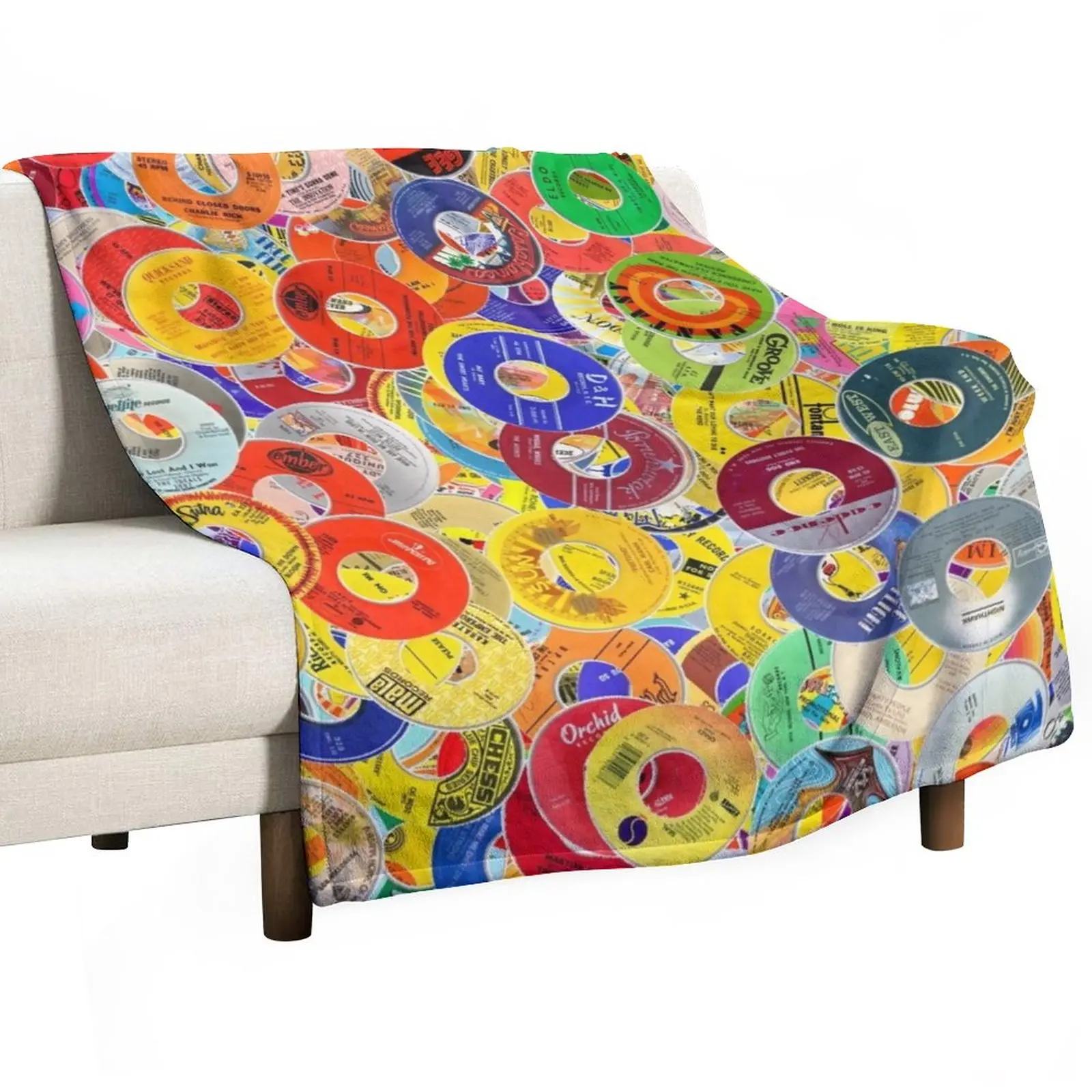 

Vinyl 45 Records Throw Blanket Bed linens Decorative Blankets
