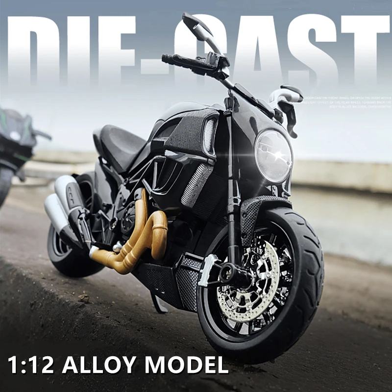 1/12 Ducati Streetfighter Alloy Motorcycles Model Diecast Simulation Metal Racing Street Motorcycles Model Sound