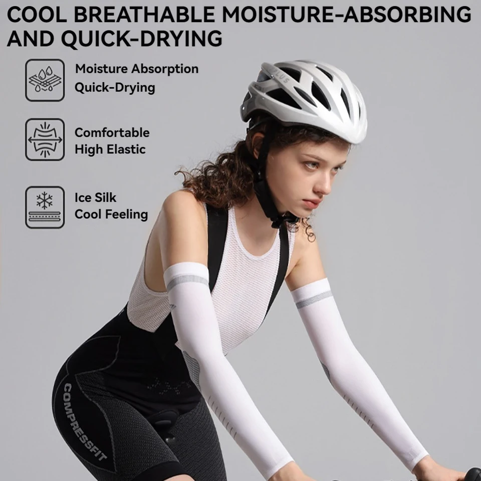GTUBIKE Sun Protection Sleeves Sun Arm Protection Ice Silk Outdoor Sports Driving Cycling Breathable Elastic For Men And Women