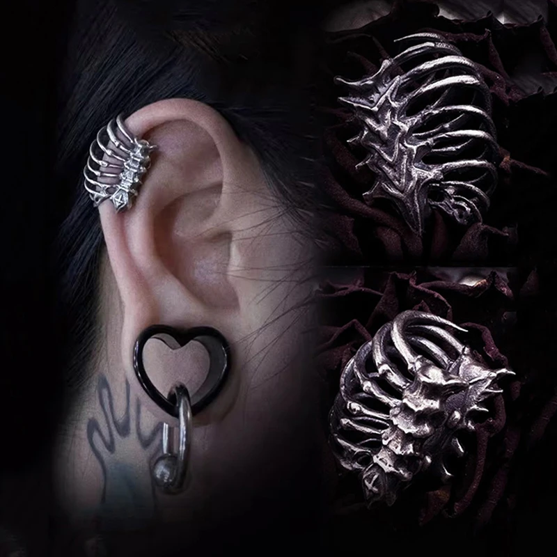 ZHUHE Rib Ring Neo-Gothic Style For Women Men's Jewelry Accessories Party Gifts 3