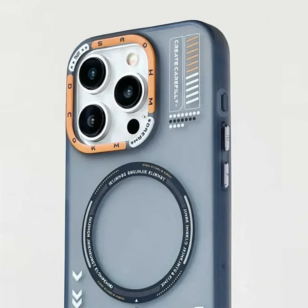 Matte Magnetic Phone Case with Frosted Back and Metal Lens Frame