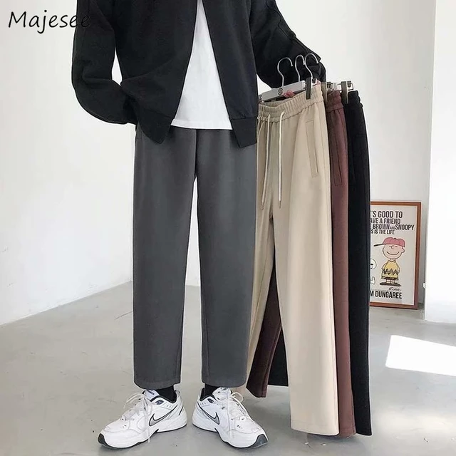 Korean Black Plain-Solid Premium Terry-Rayon Pant For Men-cheohanoi.vn