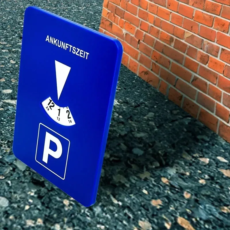 Blue Digital Parking Timer Disc - LCD Display with Magnetic Base for Car Dashboard, Adjustable Arrival Time Tool for Parking