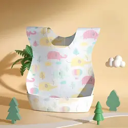 Babero desechable estéril para niños, impermeable, con bolsillo, bufanda, Saliva, toalla, 10/20 unids/lote