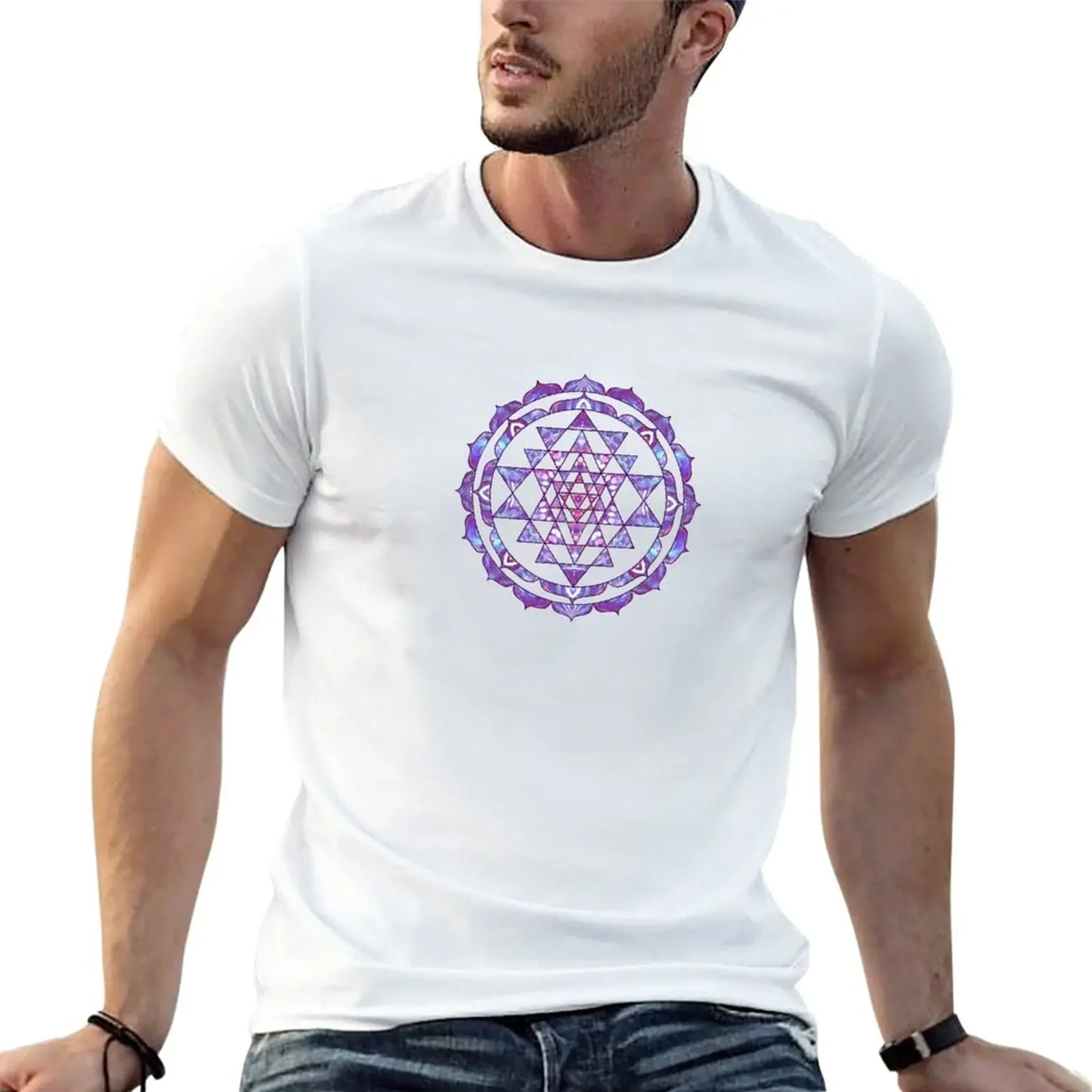 

Purple Sri Yantra Lotus Mandala Hinduism T-Shirt tees sublime Aesthetic clothing mens graphic t-shirts anime