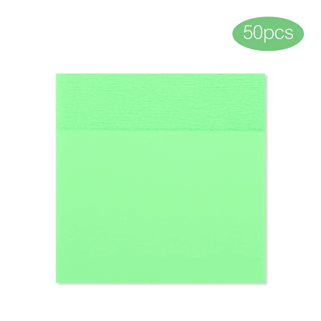 50 Sheets Creative Transparent PET Memo Pad Posted It Sticky Notes Planner Sticker Notepad School Supplies Students Stationery Green B