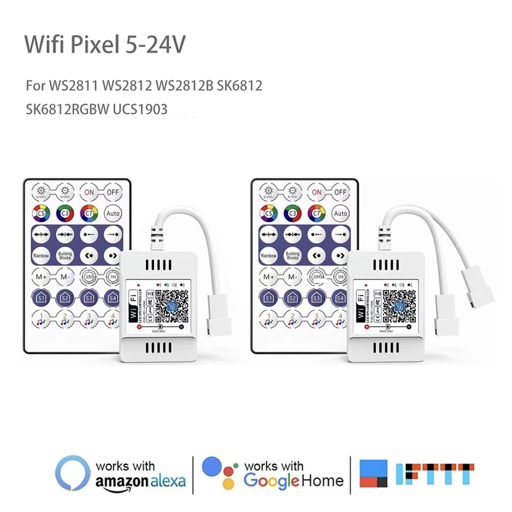 WS2812B WS2811 WiFi LED RGB Controller DC5V 12V 24V For Pixel rgb LED Strip Light WS2813 WS2815 SK6812 Magic Home